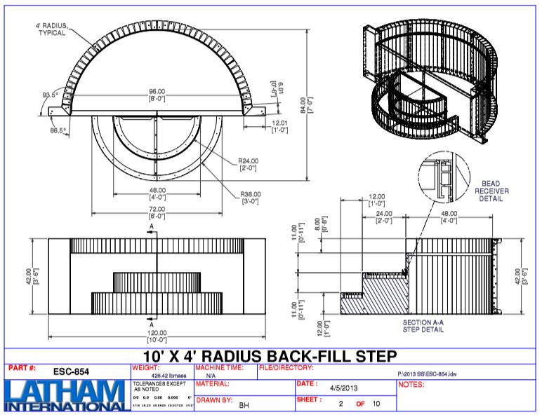 4' Radius Steel Wedding Cake Step 42" (10' Wide) w/ Sunledge